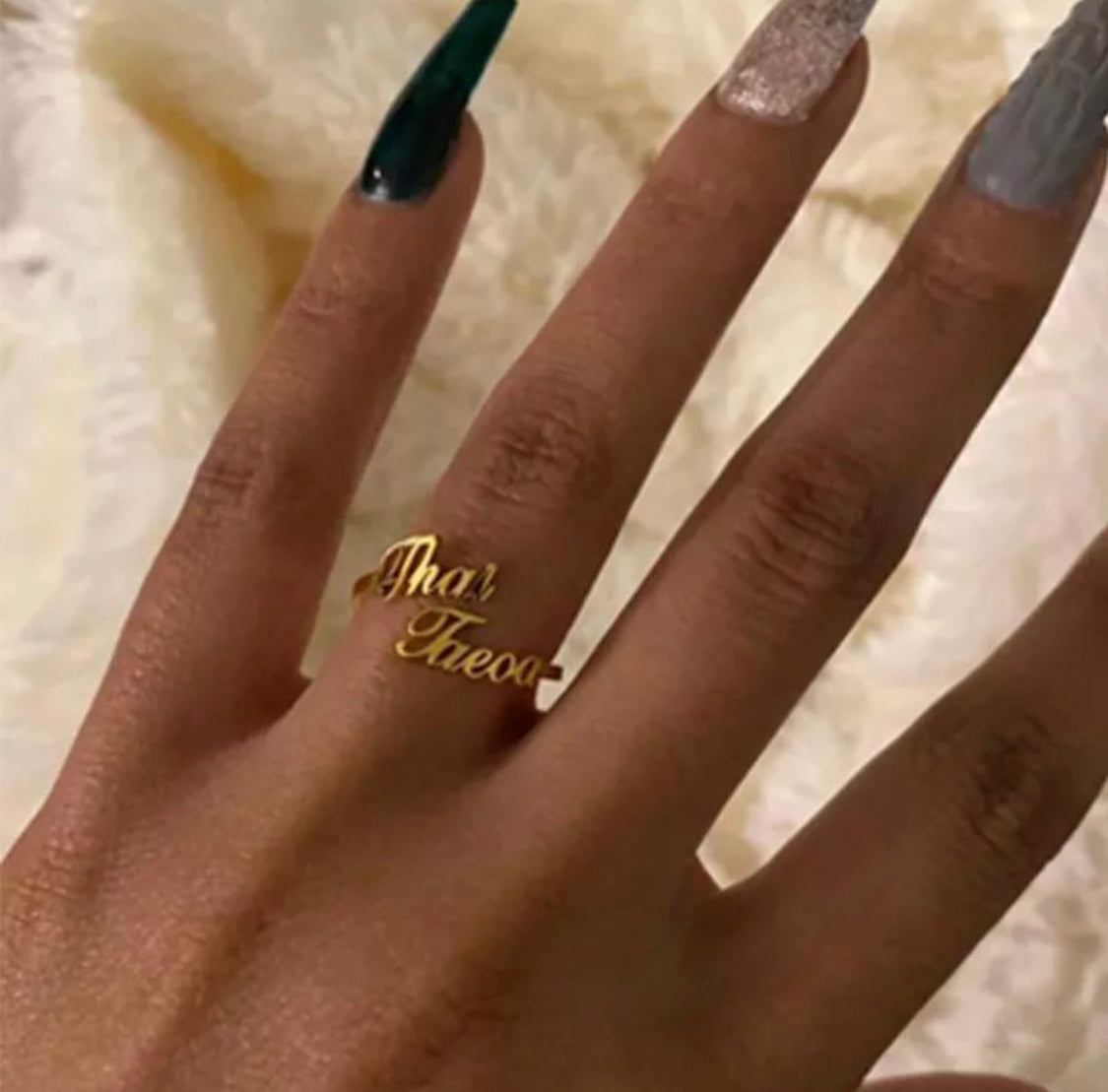Double Name Custom Ring