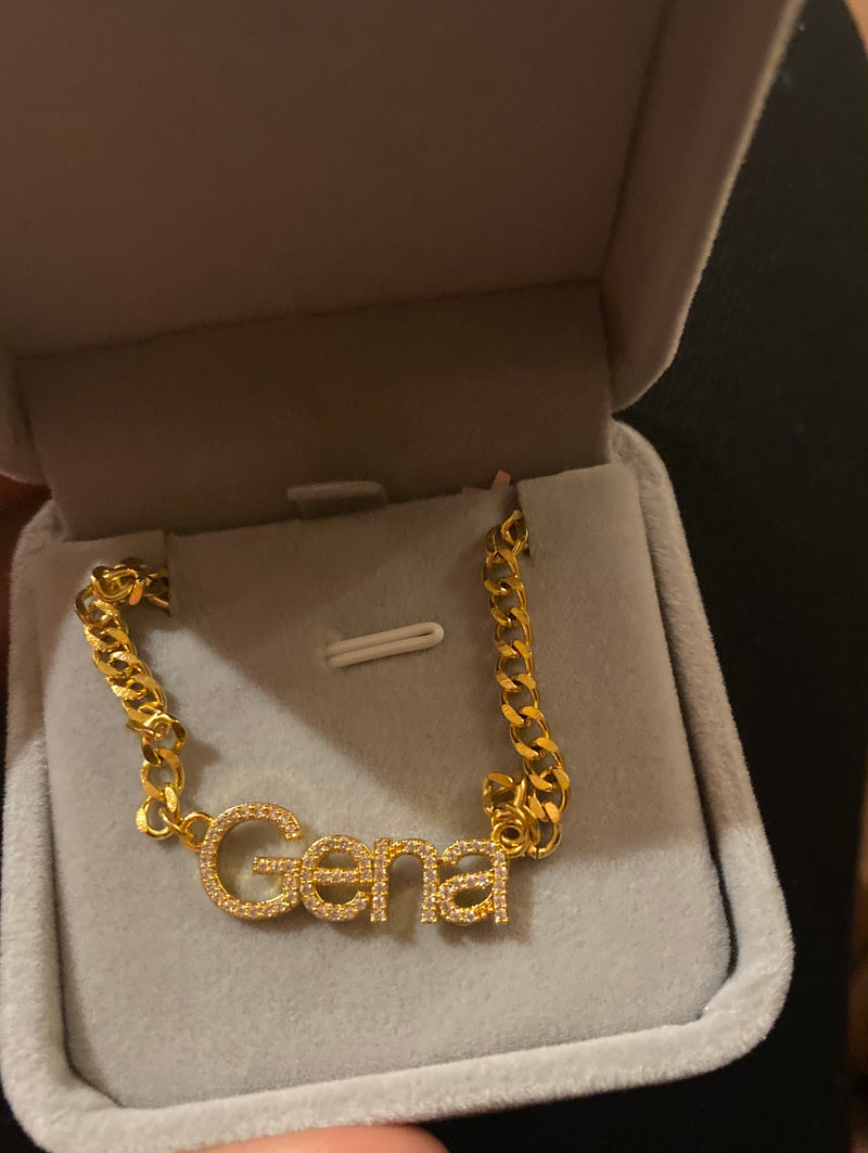 "Iced Out" Personalized Name Necklace