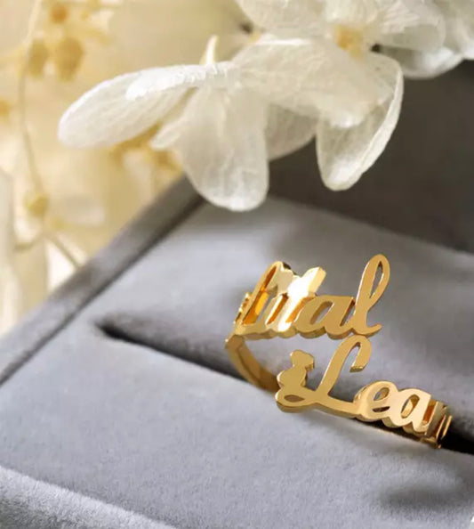 Double Name Custom Ring