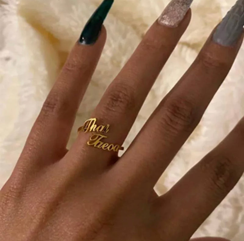 Double Name Custom Ring