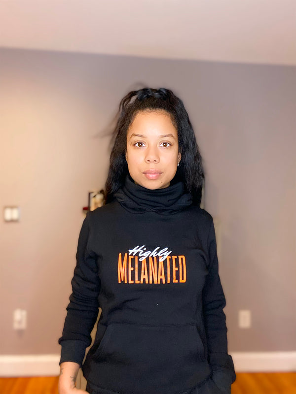 "Highly Melanated (Orange)" Sweatshirt with Built in Mask