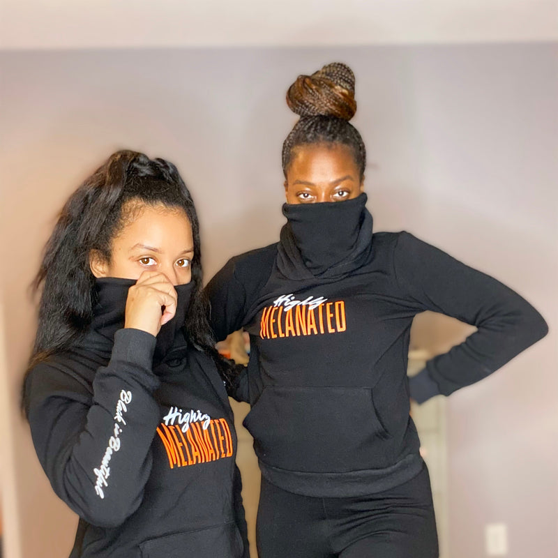 "Highly Melanated (Orange)" Sweatshirt with Built in Mask