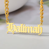 Old English Name Necklace