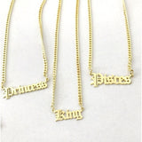 Old English Name Necklace
