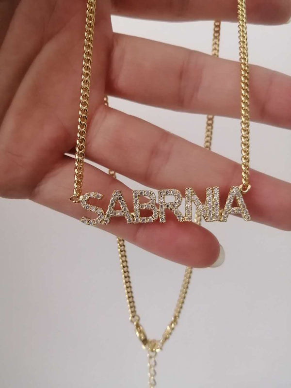 "Iced Out" Personalized Name Necklace