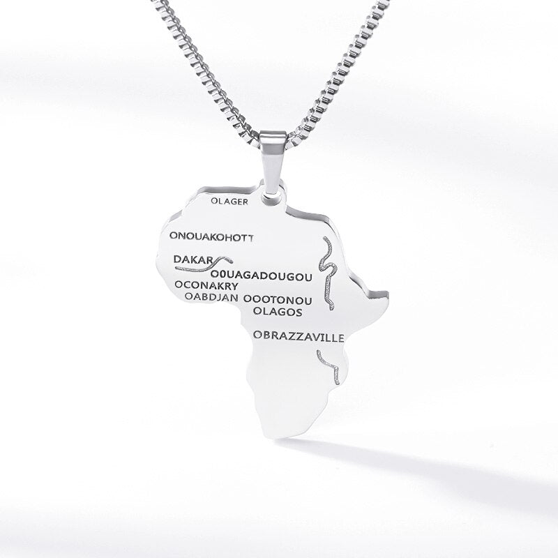 Africa Map Pendant Necklace
