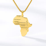 Africa Map Pendant Necklace
