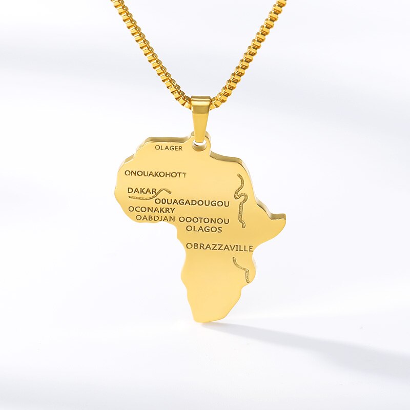 Africa Map Pendant Necklace