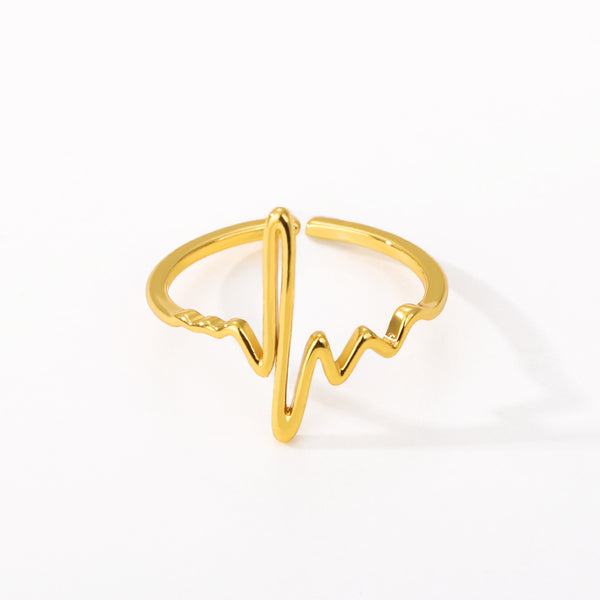 Heart Rhythm Stainless Steel Ring